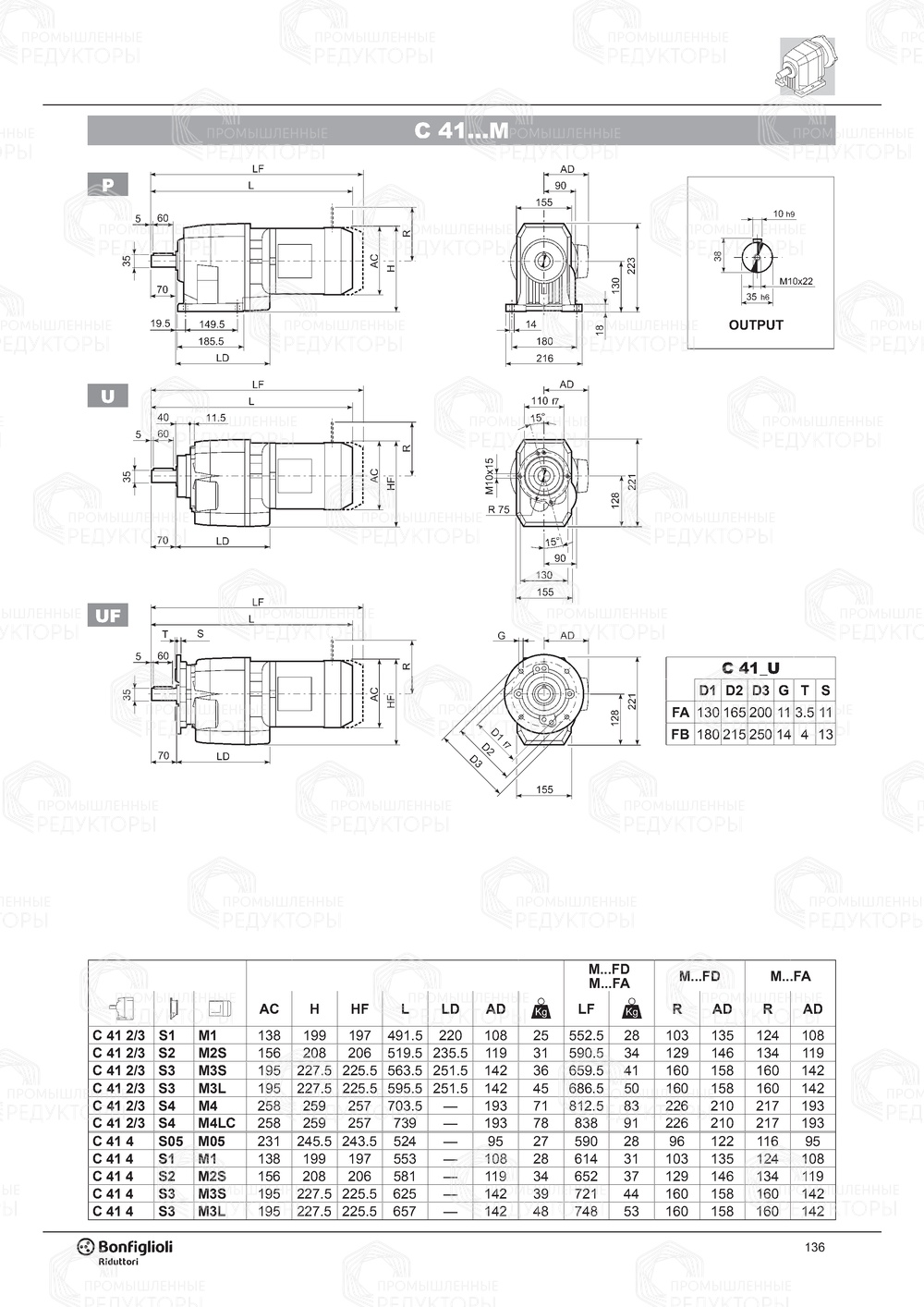 Мотор-редуктор Bonfiglioli C 41 Bonfiglioli C 41